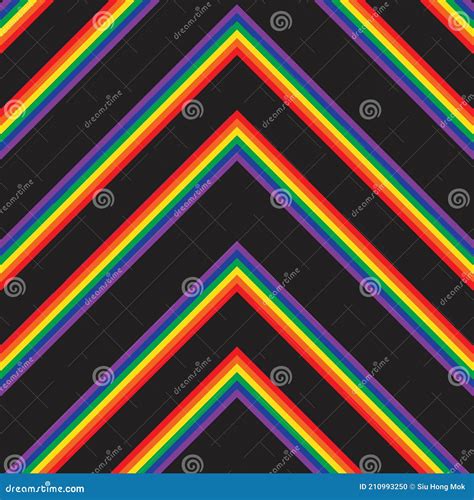 Rainbow Chevron Diagonal Stripes Seamless Pattern Background Stock