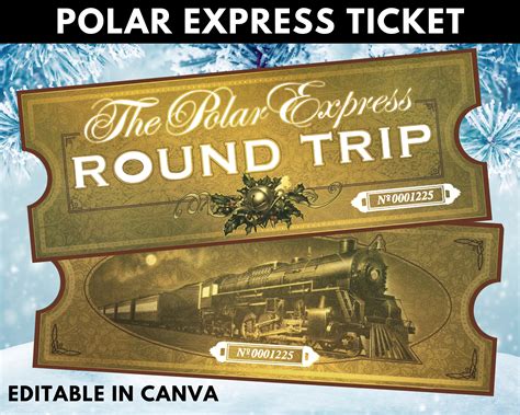 Polar Express Golden Ticket Template