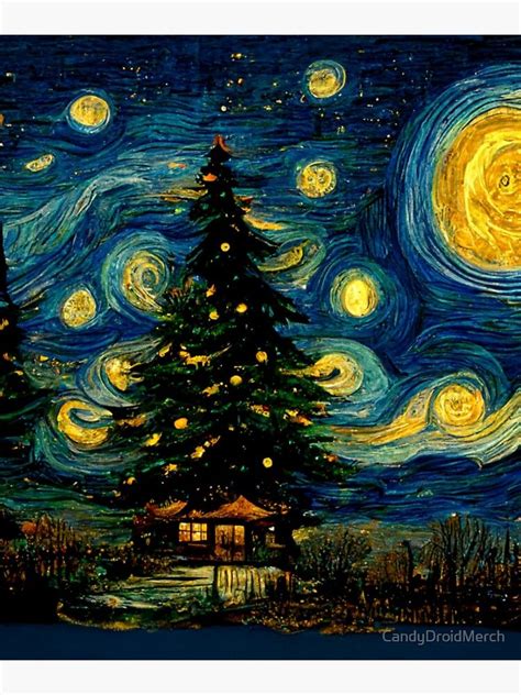 Van Gogh Christmas Painting Starry Night Remake Sticker For Sale By