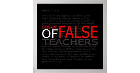 Beware Of False Teachers Christian Witness Poster Zazzle