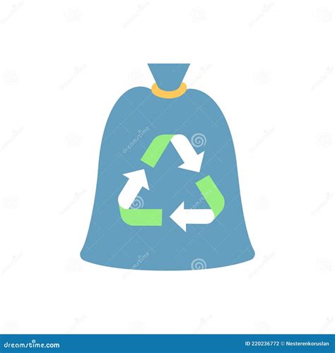 Compostable Trash Bag Vector Flat Color Icon Stock Vector