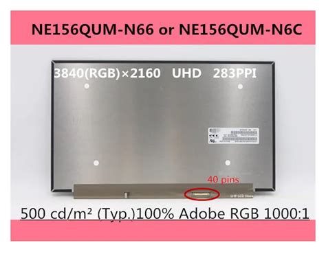 NE156QUm N66 MNF601EA1 1 4K LCD NV156QUM N6A N6C B156ZAN03 1