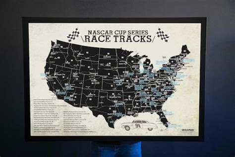 NASCAR Race Tracks Map NASAR Gift Vinitage Raceway Fan - Etsy