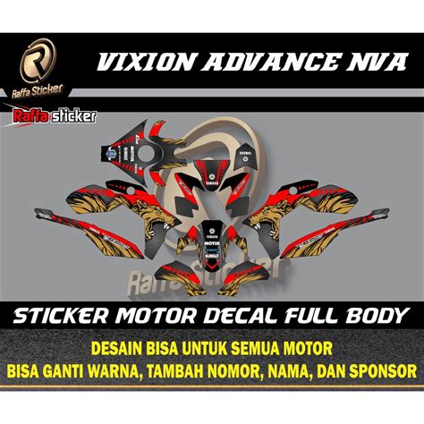 Striping Sticker Lis Motor Full Body Decal Variation Yamaha New Vixion