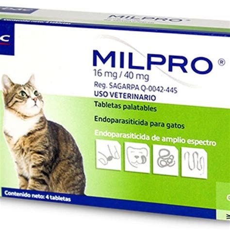 Milpro Gatos 16 Mg 40 Mg 4 Comp FarmaHome Gato Medicamentos De Uso