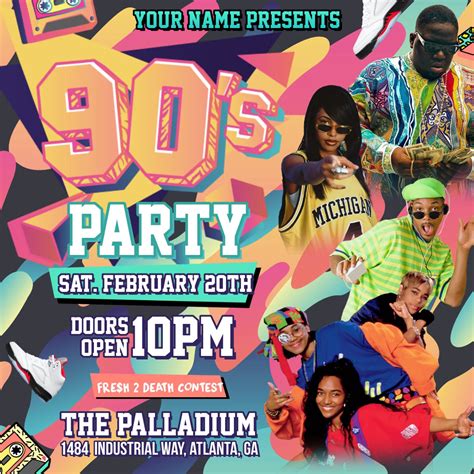 Digital Invitation 90s Party Flyer 90s Party Invite 90s Etsy