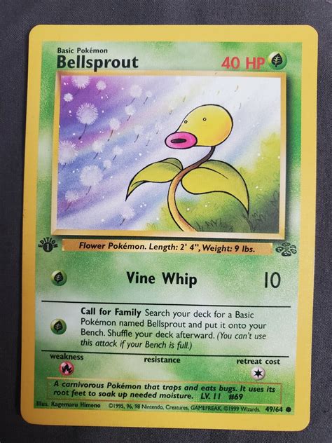 Bellsprout St Edition Nm Near Mint Jungle Set Non Holo Pokemon