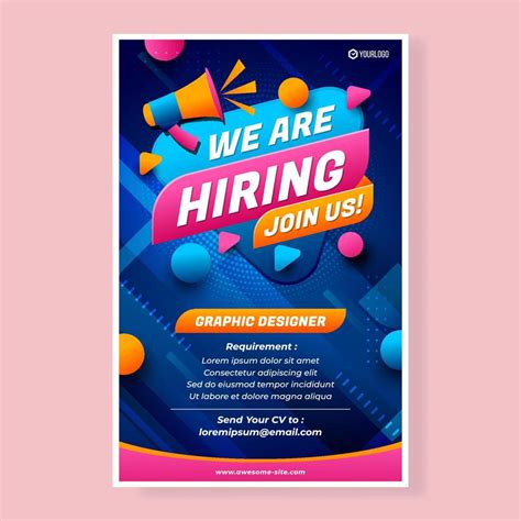 We Are Hiring Poster 17203364 Vector Art at Vecteezy