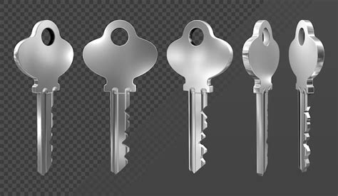 Premium PSD | 3d rendering shiny silver metallic key modern tool ...