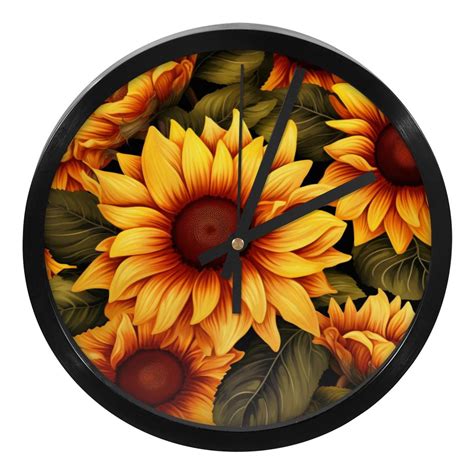 Sunflower 9 8 Inches Silent Non Ticking Round Digital Wall Clock For