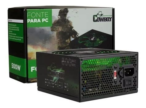 Fonte Atx 500w Reais Cowboy Gamer Super Silencioso Pc Bivolt