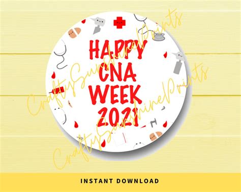 Instant Download Happy Cna Week 2021 Round Labels Etsy