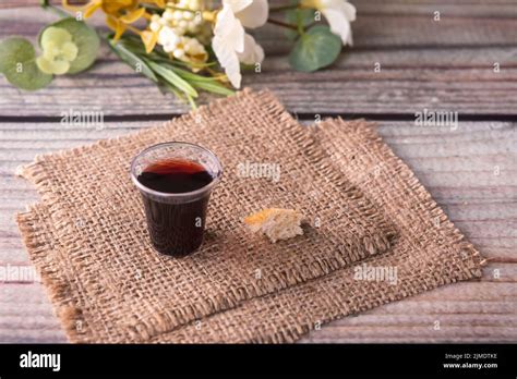 Taking Communion And Lord Supper Concept Stock Photo Alamy