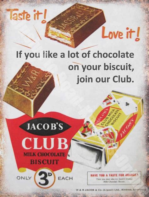 Vintage Food 93 Jacob's Club Chocolate Biscuit Old - Etsy UK