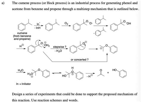 Solved a) The cumene process (or Hock process) is an | Chegg.com