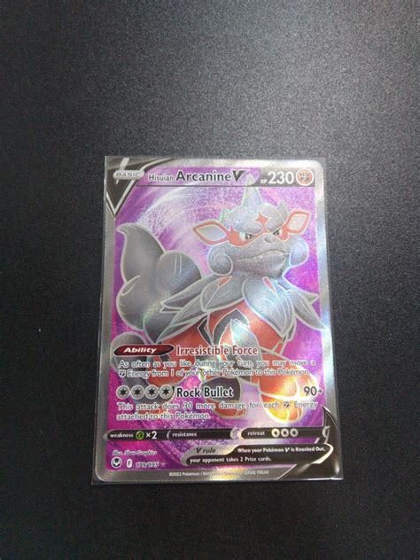 Pokemon TCG Hisuian Arcanine V Full Art Ultra Rare SS12 Silver