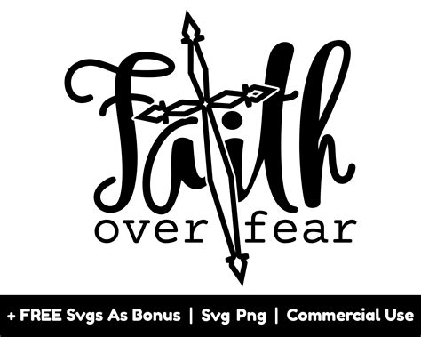 Faith Over Fear With Cross Svg Png Files Religious Svg Faith Etsy