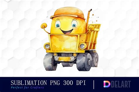 Watercolor Yellow Dumper Happy Face Clipart Fun