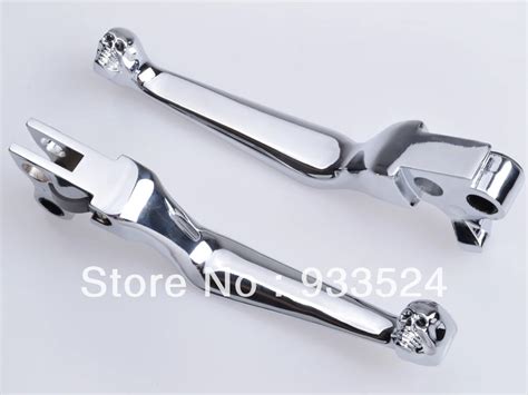 1 Pair Chrome Skull Brake Clutch Hand Levers For Harley Sportster