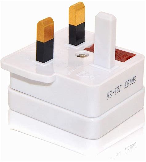 UK 2 Pin To 3 Pin 1A Fuse Adaptor Plug For Shaver Toothbrush TV Home