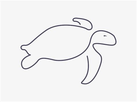 Dibujo de línea continua única del logotipo de tortuga Ilustración de