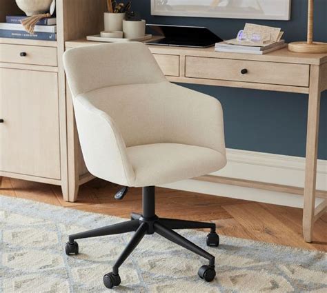 Asher Upholstered Swivel Desk Chair Pottery Barn