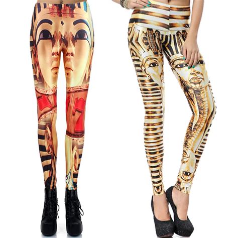 Egypt Pyramid Women Yoga Pants Skinny Tights Golden Pharaoh Egypt