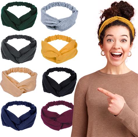 Lotus78 Headbands For Women Eight Pack Soft Fabric Bands