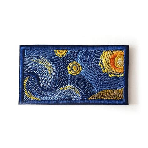 Patch Vincent Van Gogh Patch Work The Starry Night Machine Embroidery