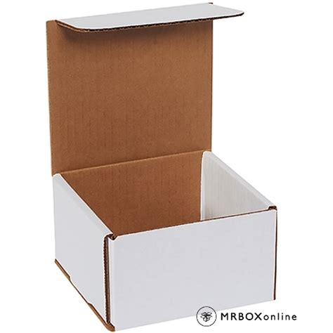 5x5x4 White Die Cut Mailers Corrugated Cardboard Boxes Mrboxonline