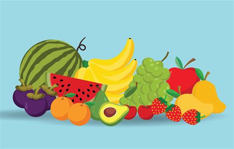 frutas de dibujos animados diseño de vectores de alimentos naturales