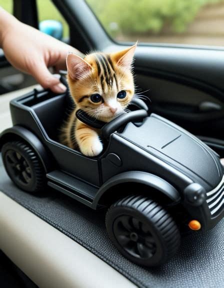 Tiny Kitty Driving Toy Car Ai Generated Artwork Nightcafe Creator