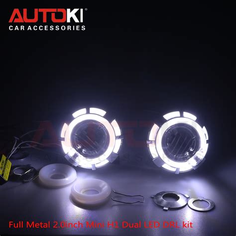 Autoki Dual Led Angel Eyes Projector Lens Usd H Bulb Hid Bi Xenon Car