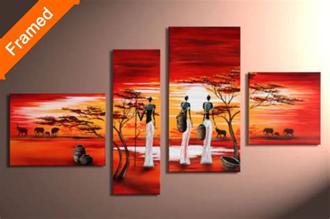 Buy Hot Sex African Woman Oil Painting Multi Panels Canvas Wall Art For Friends