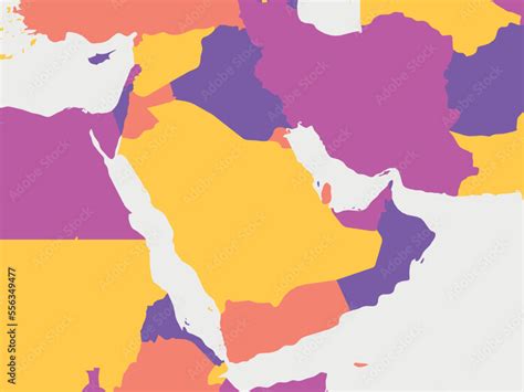 Fototapeta Middle East Blank Map High Detailed Political Map Of Middle