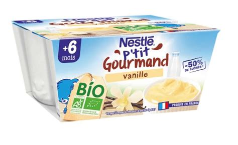 P tit gourmand vanille BIO dès 6 mois Nestlé 4 x 90 g La Belle