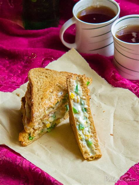 Palaharam Capsicum And Corn Cheese Sandwich