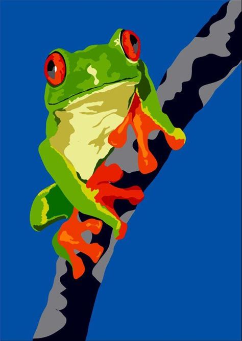 Red Eye Frog Etsy Red Eyed Frog Frog Red Eyes