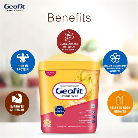 Buy Geofit Banana Flavoured Protein Powder Enriched With Multivitamin