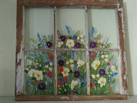 Old Painted Windowsold But You Can Custom Order Your Etsy Window Painting Old Windows