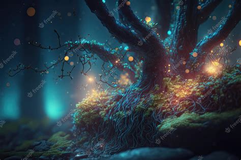 Premium Photo Magic Forest Fantasy Nature Background Mystic Glow