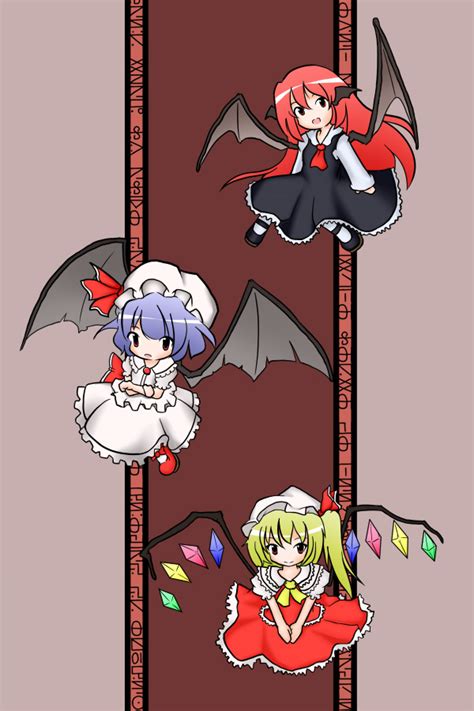 The Big Imageboard Tbib Bat Wings Blonde Hair Blue Hair Chibi