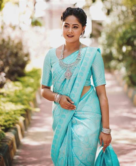 Kanjeevram Traditional Pure Lichi Silk Sky Blue Saree Silver Etsy