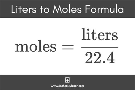 Liters To Moles Calculator Inch Calculator