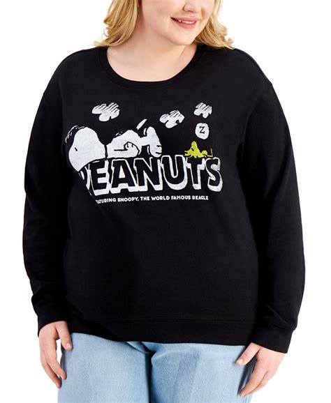 Love Tribe Trendy Plus Size Snoopy Graphic Print Sweatshirt Macys