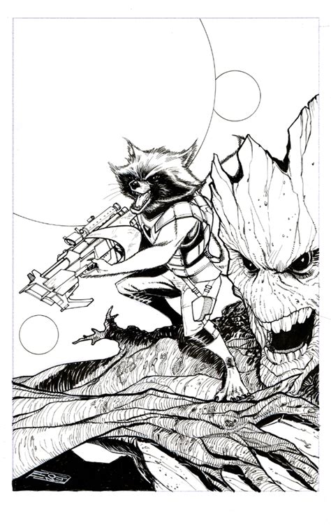 Rocket and Groot (Inked) by Hodges-Art on DeviantArt