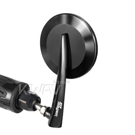 Kiwav Black Adjustable Bar End Rear View Side Mirror Upper Left