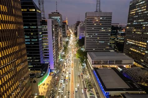 Premium Photo | Aerial view of Avenida Paulista Paulista Avenue and ...