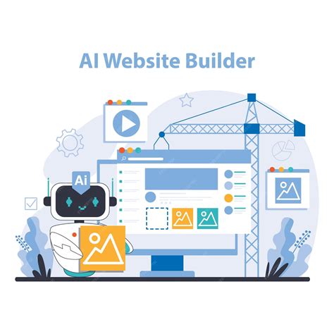 Premium Vector | Ai website builder concept transforms web design with