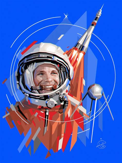 A Man In An Astronaut S Spacesuit With A Rocket Behind Him